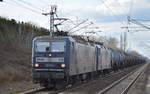 RBH 130/143 273-1 + 136/143 567-6 mit Kesselwagenzug am 03.04.18 Berlin-Hohenschönhausen.