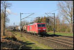 RBH 145063-4 ist hier am 19.3.2019 um 9.10 Uhr am Ortsrand von Hasbergen auf der Rollbahn in Richtung Osnabrück unterwegs.