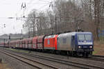 RBH 145 063-4 mit 145 009-7 am Abzweig Lotharstraße in Duisburg 20.3.2020