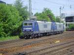 RBH 105 (Ex-DB 143 186-5) + RBH 104 (Ex-DB 143 191-5) fuhren als Lz durch Hamburg-Harburg.