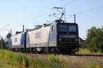 143 874-6 und Schwesterlok RBH am 14.07.2010 bei Woltorf 