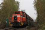 RBH 563 rangierte am 06.10.14 mit einem Kohlezug auf Zeche Auguste Victoria.