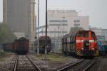 RBH 563 rangierte am 06.10.14 mit einem Kohlezug auf Zeche Auguste Victoria.