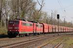 RBH 269 (151 014-8) mit RBH 270 (151 025-4) durchfahren Ratingen-Lintorf 14.4.2015