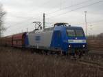 145 CL 201(BR 145/Bauj. 2001/angemietet von ATC) der RBH passiert den Gbf Gelsenkirchen Bismarck mit einem Koks Ganzzug. 23.2.07