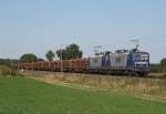 143 059 mit GB 63281 (Neumnster Gbf–Saalfeld [Saale]) am 04.09.2014 zwischen Bad Bevensen und Uelzen