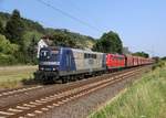 151 081-7 (RBH 272)in Doppeltraktion mit 151 014-8 (RBH 269) und einem Ganzzug aus Falns-Wagen in Fahrtrichtung Bonn.