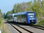 VLEXX Triebwagen 622 409 bei der Ausfahrt nach Rathenow; am 15.09.2014