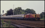 RVM Deutz Lok 28 hat am 2.7.1989 im Bahnhof Osnabrück - Eversburg einen Sonderzug übernommen, den sie über die Tecklenburger Nordbahn via Westerkappeln, Mettingen und Recke bis nach