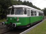 VT23 der RSE am 8.8.10 im Endbahnhof Hellenthal der Oleftalbahn.