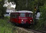 RSE Express: Rhein-Sieg-Eisenbahn MAN Vt25 am 10.9.2011 im  Industriewald  bei Ptzchen.