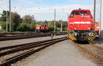 DH717 von Rheincargo kommt von einer Lokmittfahrt bei der Tag der Offenen Tür bei Rheincargo in Brühl-Vochem. 
Augenommen bei der Tag der Offenen Tür bei Rheincargo in Brühl-Vochem. Bei Sommerwetter am Mittag vom 9.9.2018.