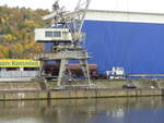 Rhenus 5 (O&K 26715) am 03.11.2021 bei Rhenus Logistics in Stuttgart Hafen.