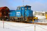 Rhenus Lok 1 Deutz KG230 beim Rangieren in Hanau Hafen am 20.01.24