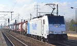 Rurtalbahn Cargo mit der Railpool Lok 186 422-2 und Containerzug am 13.02.18 Bf.