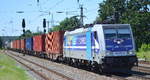 RTB CARGO GmbH, Düren [D] mit der Railpool Lok  186 297-8   [NVR-Nummer: 91 80 6186 297-8 D-Rpool] und Containerzug und hinten dran noch die Railpool Lok   186 423-0  [NVR-Nummer: 91 80 6186