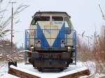 Ein Portrait von V104  Sally  von der Rurtalbahn in Aachen West am 15.02.2010.