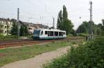 Der DKB Regiosprinter 6.0009.1 verlsst so eben Rheydt Hbf mit den Ziel Dalheim am Abend des 27.5.2010!