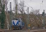 209 007-4 der RTB auf Tfzf von Aachen Richtung Viersen bei der Durchfahrt in Rheydt Hbf, 6.2.11