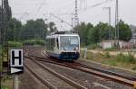 Am spten Nachmittag des 16.5.2011 kommt der VT 6.011 aus Dalheim kommend in Rheydt Hbf an.