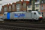 Ruhrtalbahn Cargo 186 107 von Railpool am 22.01.2012 im Aachener Hbf.