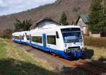 VT 744 der Rurtalbahn in Brck (Rurtal) - 09.03.2012