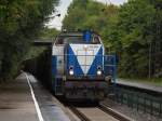 209 007-4 (V107) der Rurtalbahn am 31.08.2012 mit dem Bleierz-zug auf der KBS 480 von Aachen West nach Stolberg in Eilendorf.