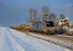 185 684 mit dem Centrum-KLV am 19.01.2013 bei Langenisarhofen.