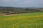 185 639 RurTalBahn Cargo war am 28.04 2013 um 15:25 kurz nach Neulengbach, Richtung Westen unterwegs. 