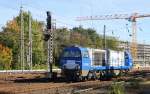 Die V204 von der Rurtalbahn kommt als Lokzug aus Richtung Stolberg-Rheinland und fährt in Aachen-West ein. Aufgenommen vom Bahnsteig in Aachen-West bei schönem Herbstwetter am Nachmittag vom 18.10.2014. 