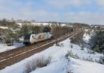 185 672 mit einem KLV am 04.02.2015 bei Laaber.