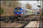 SBB Cargo 193492 erreicht hier mit dem Flix Train nach Köln am 17.2.2019 um 15.00 Uhr den Bahnhof Hasbergen.