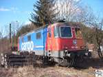 Lok Re 421 386-4 der SBB Cargo Deutschland, abgestellt im frnkischen Bahnhof Pressig-Rothenkirchen.