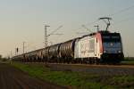 186 181-4 der SBB Cargo mit einem Kesselwagenzug in Neuss-Allerheiligen 09.04.2011