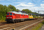 
Die  Ludmilla  234 278-0 (92 80 1234 278-0 D-SEL) der SEL – Martin Schlünß Eisenbahnlogistik (Wankendorf), ex DB 234 278-0, ex DR 232 278-2, ex DR 132 278-3, schleppt am 24.07.2020 die von Jung gebaute V100.10 Wiebe Lok 2 bzw. 211 341-3 (92 80 1211 341-3 D-BLP) und einen 8-achsigenNiederflurwagen der Gattung Saadkms von Kreuztal in Richtung Hagen.

Die V 300 wurde 1975 von LTS (Luhanskyj Teplowosobudiwnyj Sawod auch bekannt als Lokomotivfabrik Lugansk (ehemals Woroschilowgrad)) unter der Fabriknummer 0491 gebaut und als 132 278-3 an die Deutsche Reichsbahn (DR) geliefert. Zum 01.01.1992 erfolgte die Umzeichnung in DR 232 278-2. Bereits im Mai 1992 erfolgte der Umbau (Umrüstung auf 140 km/h Höchstgeschwindigkeit) im AW Cottbus zur BR 234 und die Umzeichnung in DR 234 278-0 und zum 01.01.1994 dann in DB 234 278-0. Im Jahre 2015 wurde die Lok bei der DB Fernverkehr AG z-gestellt, 2018 erfolgte der Verkauf an die SEL.

Die damalige DR hatte bis dahin keine Erfahrung mit dieselelektrischer Antriebstechnik. Zudem gab es einen Beschluss innerhalb des RGW, dass Maschinen mit mehr als 2000 PS nicht in der DDR gebaut werden sollten, da bereits sehr viele kleinere Diesellokomotiven aus DDR-Produktion kamen und die UdSSR um ihre Vormacht bei Großdiesellokomotiven fürchtete. Die Versuchslok V240 blieb deshalb ein Einzelstück.

Neben den reinen Güterzugloks der Bauart M62 (V 200, DR-Baureihe 120) „Taigatrommel“ sollten auch 3000 PS starke, 140 km/h schnelle Loks mit elektrischer Zugheizung aus der Sowjetunion beschafft werden. Deren Konstruktion erfolgte nach den Vorgaben der DR bei der Lokomotivfabrik Luhansk (damals Woroschilowgrad). Da eine zentrale elektrische Zugheizung für russische Verhältnisse eher ungeeignet ist, mussten entsprechende Aggregate völlig neu entwickelt werden und standen zum Lieferbeginn noch nicht zur Verfügung.

Die Lokomotiven der Baureihe 130 (DB 230), BR 131 (DB 231), BR 132 (DB 232, 233, 234 und 241) und BR 142 (DB 242) wurden ab 1970 aus der damaligen Sowjetunion in die DDR importiert und bei der Deutschen Reichsbahn in Dienst gestellt. Die Baumuster wurden noch als V 300 auf der Leipziger Messe vorgestellt.

Von der Baureihenfamilie wurden zwischen 1970 und 1982 insgesamt 873 Stück in Dienst gestellt. Im Volksmund sind die Dieselmaschinen unter dem Namen „Ludmilla“  geläufig. Heute sind bei der Deutschen Bahn nur noch aus der Baureihe 132 hervorgegangene Lokomotiven im Einsatz.

Die DR / DB- Umbau-Baureihe 234
Für den IR- und IC-Dienst in den neuen Bundesländern auf den für 140 km/h (teilweise auch für 160 km/h) ertüchtigten Strecken benötigte man nach der Wende dringend leistungsstarke und schnelle Dieselloks für Geschwindigkeiten von 140 km/h mit entsprechend hoher Zugleistung, die die DB-Baureihe 218 nicht erbringen kann. Im Jahre 1991 plante die Hauptverwaltung Maschinenwirtschaft, die Höchstgeschwindigkeit der Baureihe 132 anzuheben, um sie auf den damals noch nicht elektrifizierten Strecken Berlin–Hamburg und Berlin–Hannover im IR- und IC-Dienst einzusetzen. Nach Absprachen mit dem Raw Cottbus war das relativ unkompliziert möglich, weil die konstruktive Auslegung der Loks vom Hersteller für 140 km/h, wie bei der Baureihe 130 (DB BR 230) worden war. Unter Verwendung von Fahrmotoren, Achsgetrieben und Drehgestellteilen der Baureihe 130, die nur noch begrenzt benötigt wurden, war der Umbau weitgehend unproblematisch. Die für 140 km/h tauglichen Lokomotiven erhielten unter Beibehaltung der Ordnungsnummer die Baureihenbezeichnung 234.

Der durch Streckenelektrifizierungen u. a. stark zurückgegangene Bedarf an der 234 führte dazu, dass von den einst 64 Exemplaren am 6. Dezember 2002 nur noch zwölf im Dienst standen, und 47 Maschinen bis 2012 verschrottet wurden.

Bis zum 7. Februar 2015 befanden sich noch die letzten zwei Lokomotiven der Baureihe 234 (234 242 und 234 278, beide gehören heute der SEL) im Einsatz bei DB Fernverkehr in Berlin. Seit dem Fahrplanwechsel 2009/2010 wurde eine 234 planmäßig vor den Nachtzug-Leerparks zwischen Berlin Lichtenberg und Berlin Warschauer Straße eingesetzt. Die zweite 234 war eine feste 186-Reserve in Rummelsburg und kam vor dem Berlin-Warschau-Express zum Einsatz. 

Die Leistung wird von einem direkteinspritzenden 16-Zylinder-Viertakt-Dieselmotor vom Typ Kolomna 5D49 bereitgestellt. Der Motor liefert mit Turbolader und Ladeluftkühler 2.208 kW (3.000 PS). Der Dieselmotor treibt außer der Licht- und Erregermaschine vor allem einen Drehstromhauptgenerator und einen Drehstromheizgenerator an. Die Kraftübertragung erfolgt elektrisch. Der Traktionsstrom wird über eine Sechs-Wege-Gleichrichtung von 240 Dioden in Gleichstrom gewandelt. Die Leistungsregelung erfolgt über die Dieselmotordrehzahl und einen Thyristorfeldregler der Erregermaschine.

TECHNISCHE DATEN der BR 234:
Hersteller: Lokomotivfabrik „Oktoberrevolution“Lugansk
Spurweite:  1435 mm (Normalspur)
Achsformel: Co’Co’
Länge über Puffer: 20.820 mm
Drehzapfenabstand: 11.980 mm
Achsstand im Drehgestell:  2 x 1.850 mm (3.700 mm)
Breite des Lokkastens: 2.950 mm 
Höhe über Schienenoberkannte: 4.590 über SOK
Dienstgewicht: 124t
Radsatzfahrmasse:  21 t 
Anfahrzugkraft: 255 kN
Dauerzugkraft: 200 kN
Höchstgeschwindigkeit: 140 km/h
Treibraddurchmesser:  1.050 mm (neu) / 952 mm (abgefahren)

Motorart: direkteinspritzenden V-16-Zylinder-Viertakt-Dieselmotor mit Abgasturbolader und Ladeluftkühlung, 4 Ventile pro Zylinder, mit Zylindergruppenabschaltung
Motorentyp: Kolomna 5D49 
Motorhubraum: 220,9 l
Ladeluftdruck: 1,3 bar
Einspritzbeginndruck: 320 bar
Max. Verbrennungsdruck: 115 bar

Leistungsübertragung: elektrisch
Traktionsgeneratortyp: GS-501A
Traktionsgeneratorleistung:  2.190kW
Traktionsleistung: 1.830 kW (6 x 305 kW)
Anzahl der Fahrmotoren: 6 (á 305 kW)
Fahrmotortyp: ED 118 
Tankinhalt: max. 6.000 l (Grenzwertüberwacht bei 5.400 l)
Bremse: KE-GPR + E mZ