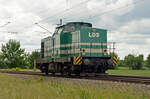 293 501 von Schweerbau rollte am 29.05.22 noch im Farbkleid des Vorbesitzers LDS ohne Anhang durch Braschwitz Richtung Magdeburg.