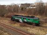 Skinest Rail 232 413-5 ( 9280 1232 413-5 D-SKINE ) auf dem Weg zum BW in Gera am 31.1.2023