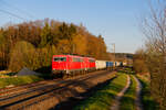 111 216 und 111 226 Smartrail mit einem Sandzug bei Postbauer-Heng Richtung Nürnberg, 25.04.2021