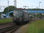 Nachdem Abstellen der Kreidewagen(im Hindergrund zuerkennen)verlie die SRI 151 124,am 17.Juni 2013,Bergen/Rgen nach Klementelvitz um den zweiten Teil an Wagen zuholen.