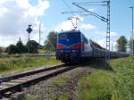 Schon Startklar,um mit dem Kreidezug nach Bergen/Rügen zufahren,stand die SRI 151 033,am 02.Juli 2014,in Klementelvitz.