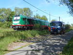 Die STARK Maxima 264 005 wurde,am 15.Mai 2019,im Grimmener Anschluß Schützenplatz, betankt.