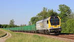 264 013 mit Starkenberger Sandzug Kayna - Stuttgart-Hafen am 17.05.2020 bei Öhringen-Cappel.