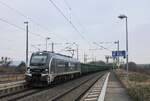 Starkenberger Gruppe 159 213 mit Eamnos Wagen Richtung Erfurt, am 20.02.2025 in Vieselbach.