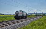 203 166-4 von der STRABAG ist am 10.05.2017 in Richtung Gemünden/M.