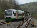 STB VT127 verließ,am 27.April 2022,den Kopfbahnhof Rauenstein.