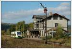 VT 126 als 82918 von Eisenach auf dem Weg nach Eisfeld, am 13.10.2007 bei der Einfahrt in den Bahnhof Wasungen.