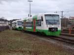 VT 119 und VT 113 Abgestellt am Sonneberger Hauptbahnhof.