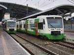 Der VT 109 mit einem Weiteren und der VT 013 am 21.02.2009 im Erfurter Hbf. 