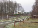 STB VT 123 + VT xxx als EB 80591 von Erfurt Hbf nach Ilmenau, am 16.01.2016 in Apfelstädt.