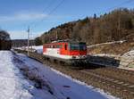 Die 1142 654 am 05.02.2017 unterwegs bei Wernstein.